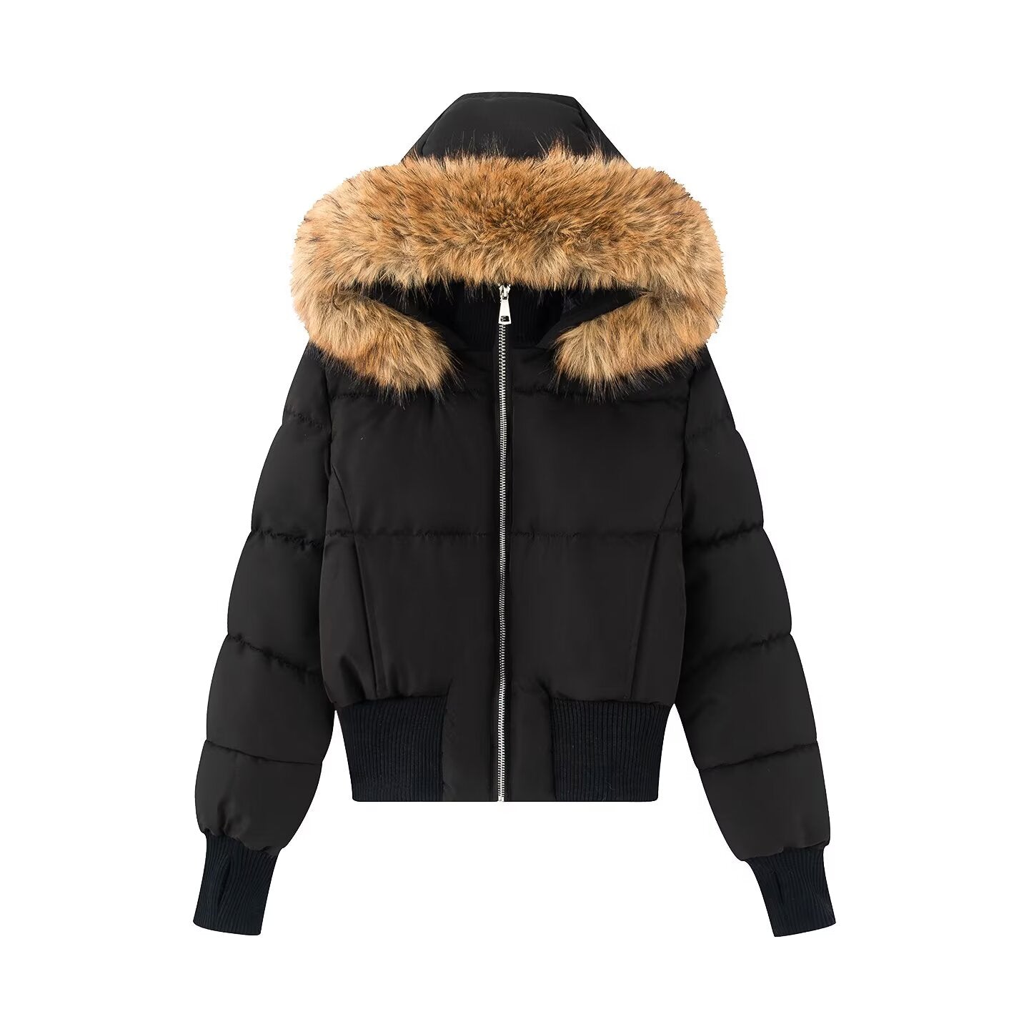 Women's new warm short hooded cotton Coat