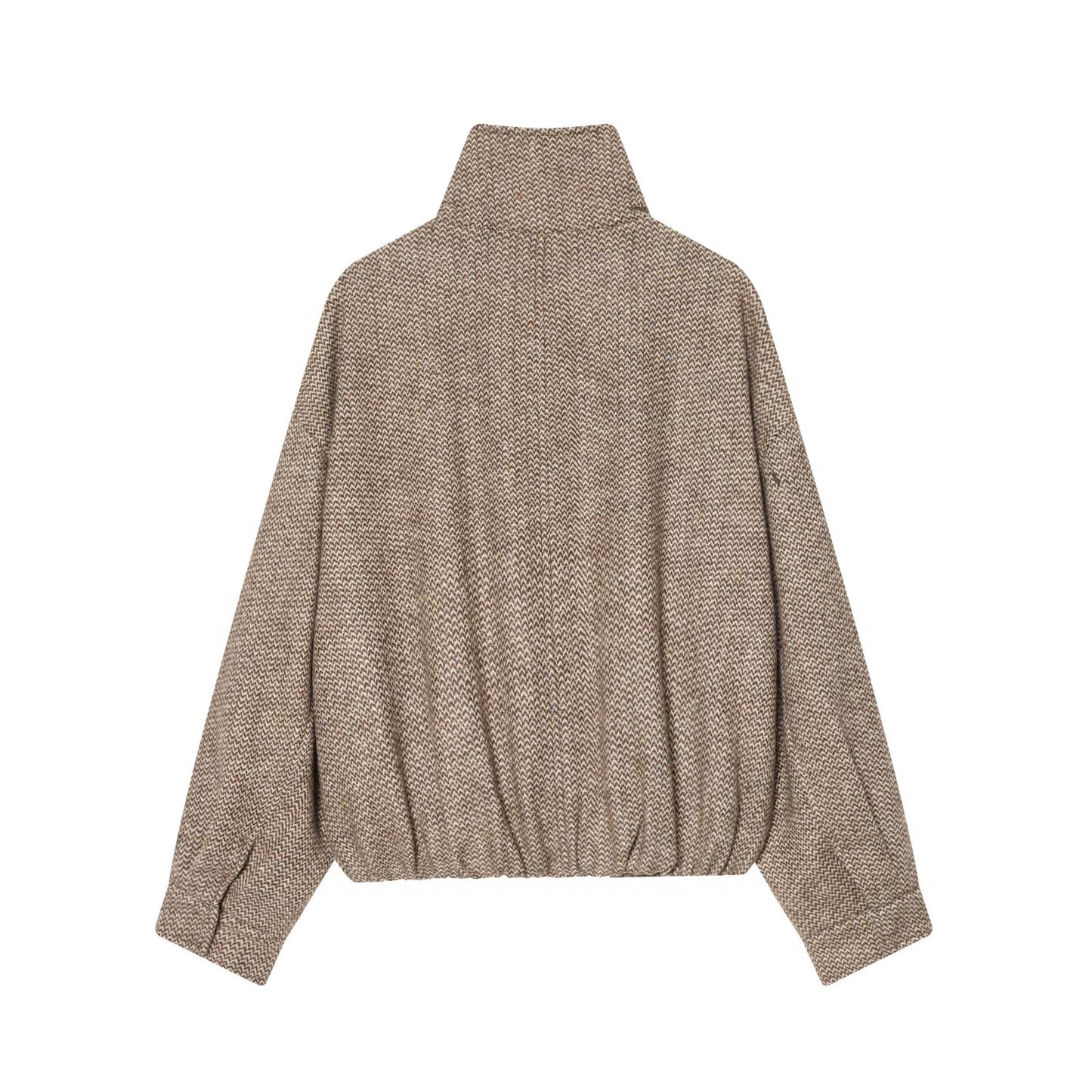 suit Women's 2 pieces standing collar herringbone diagonal jacket Coat +Skirts