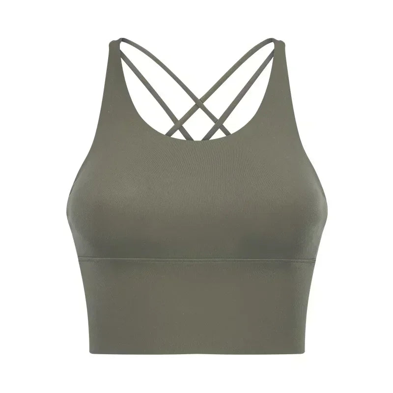 New Beauty Back Sports Bra Women's Backless Fitness Yoga Bra Thin Suspender Vest Top.