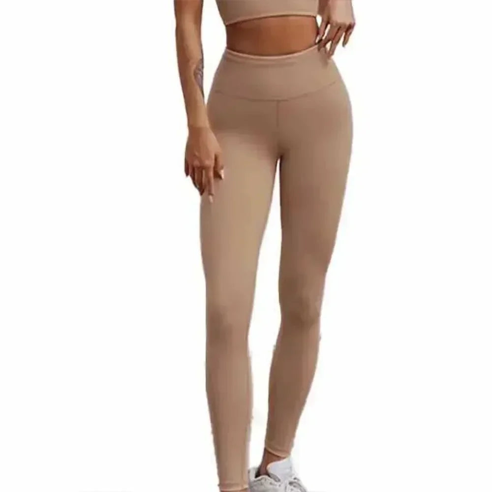 Women's New Chic Fashion Gathered Shockproof Beauty Vest Sports Bra Fitness Pants Yoga Suit 