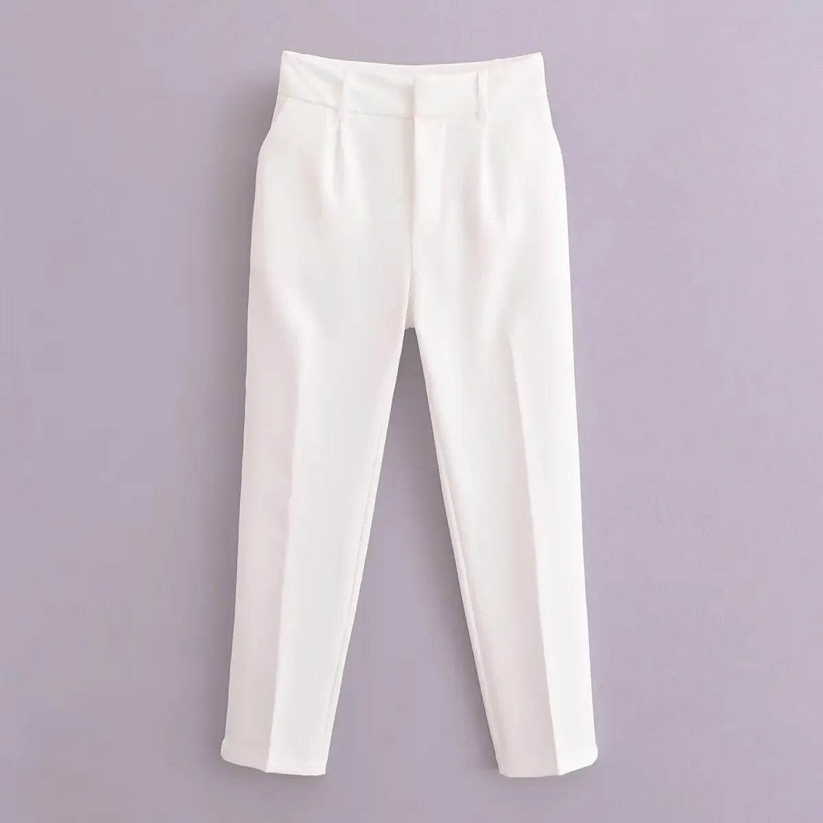 Women's new Fashion multi-color casual versatile high waisted Suit pants retro side pockets zippered women's pants Mujer