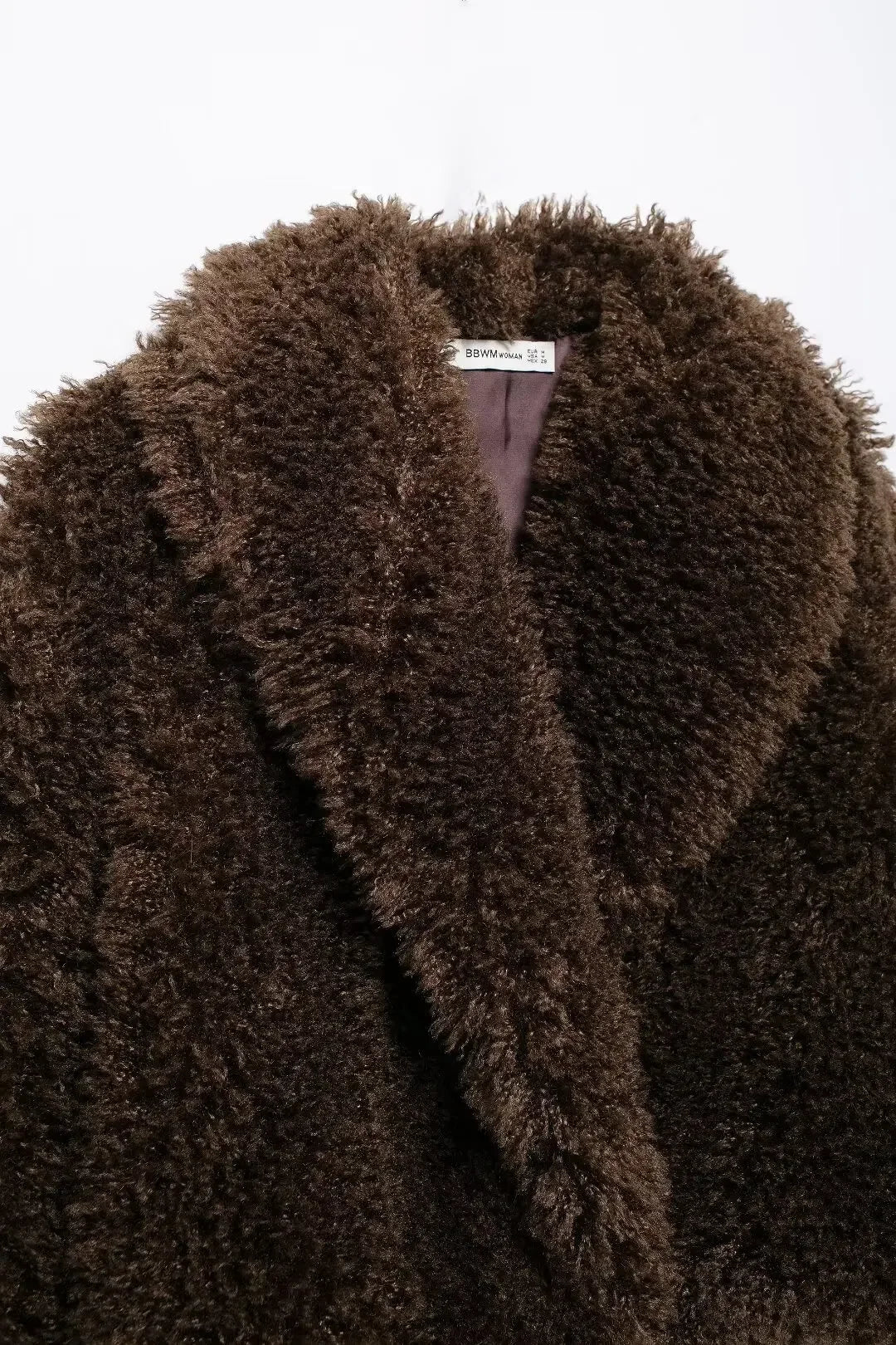 Women's Winter New Fashion Artificial Fur Effect Short Thick Warm Lapel Fleece Coat Retro Long Sleeve Women's Coat Chic Top