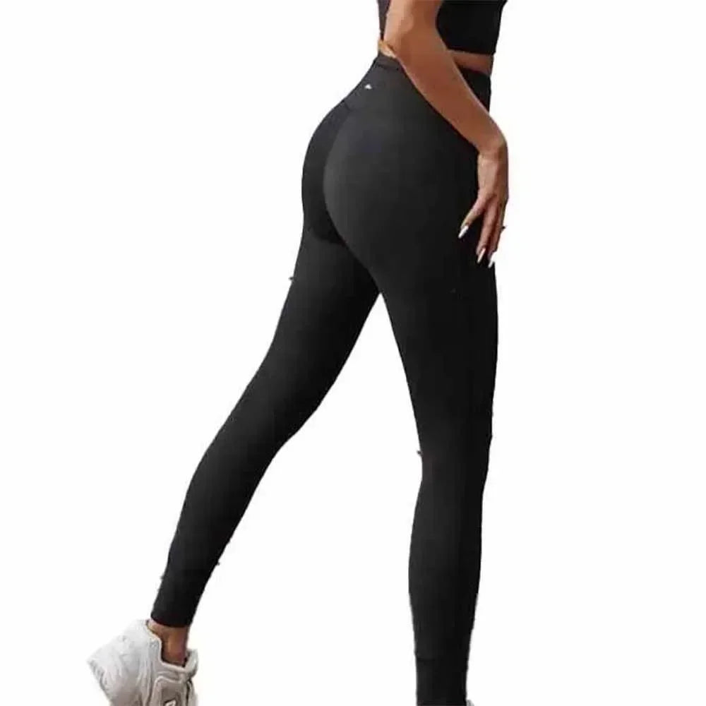 Women's New Chic Fashion Gathered Shockproof Beauty Vest Sports Bra Fitness Pants Yoga Suit 