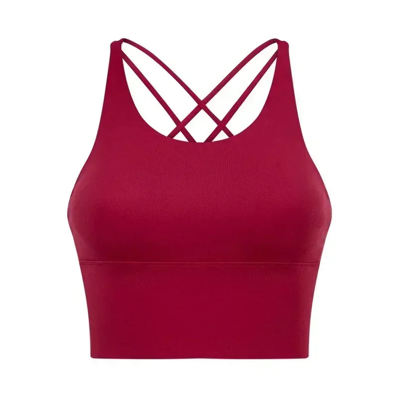 New Beauty Back Sports Bra Women's Backless Fitness Yoga Bra Thin Suspender Vest Top.