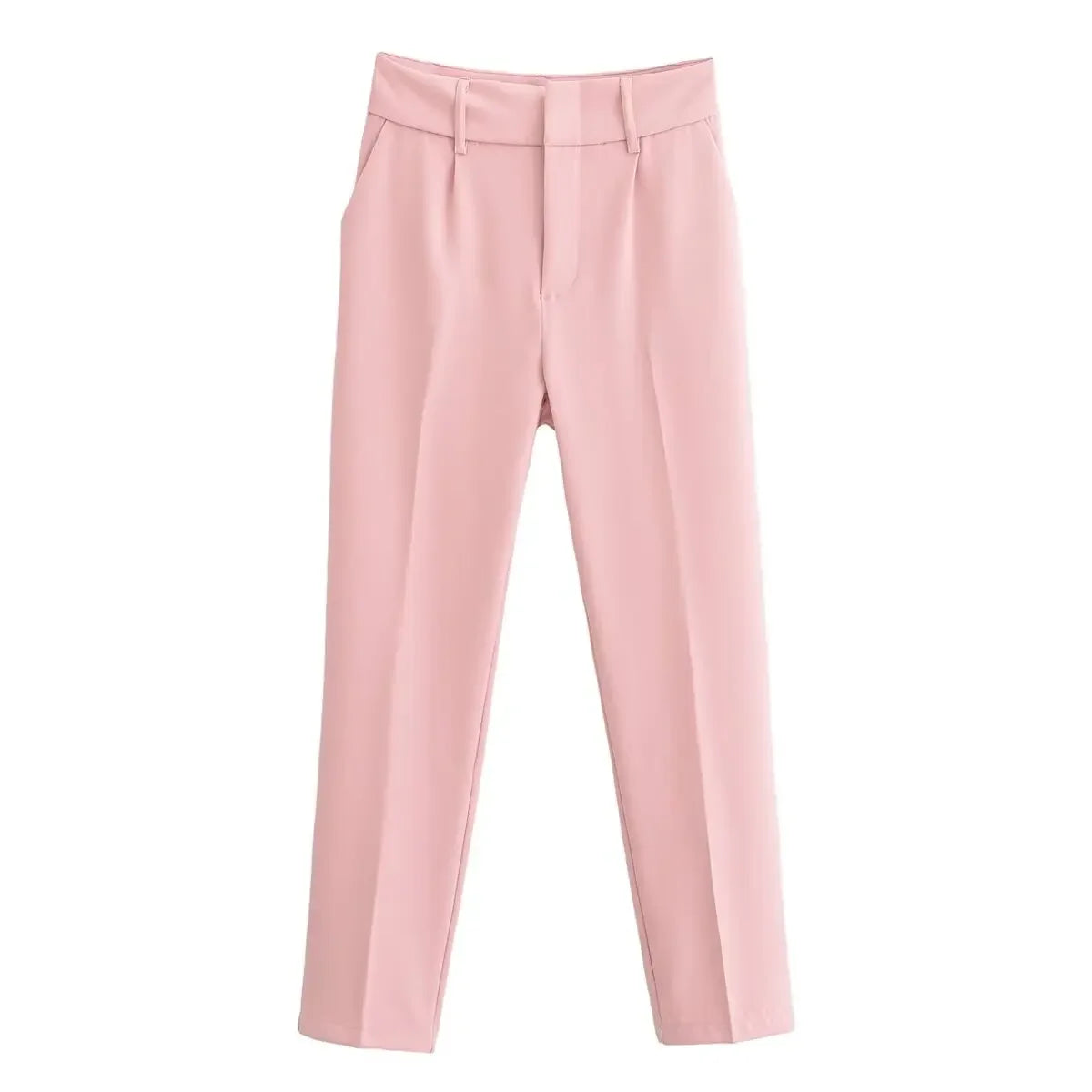 Women's new Fashion multi-color casual versatile high waisted Suit pants retro side pockets zippered women's pants Mujer