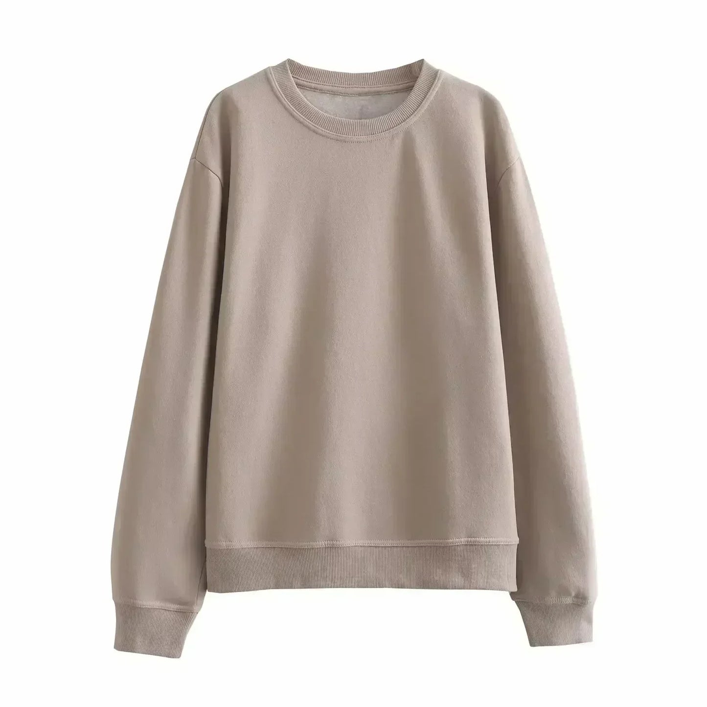 Women 2023 Autumn New Fashion Basic Solid casual Knitted Sweatshirts Vintage O Neck Long Sleeve Female Pullovers Chic Tops