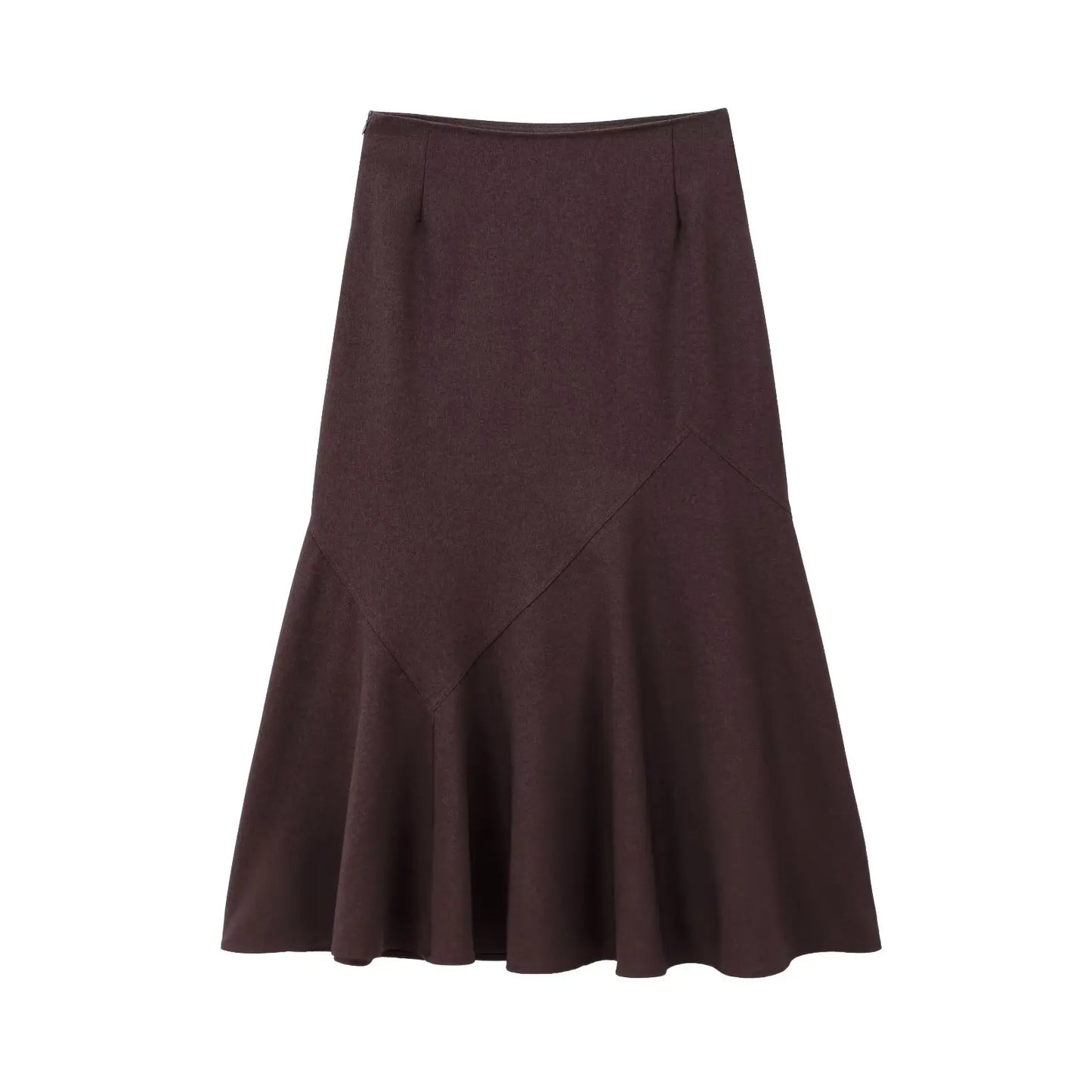 Women's new fashion wide swing design casual slim versatile Midi skirt retro high waist side zipper women's skirt Mujer