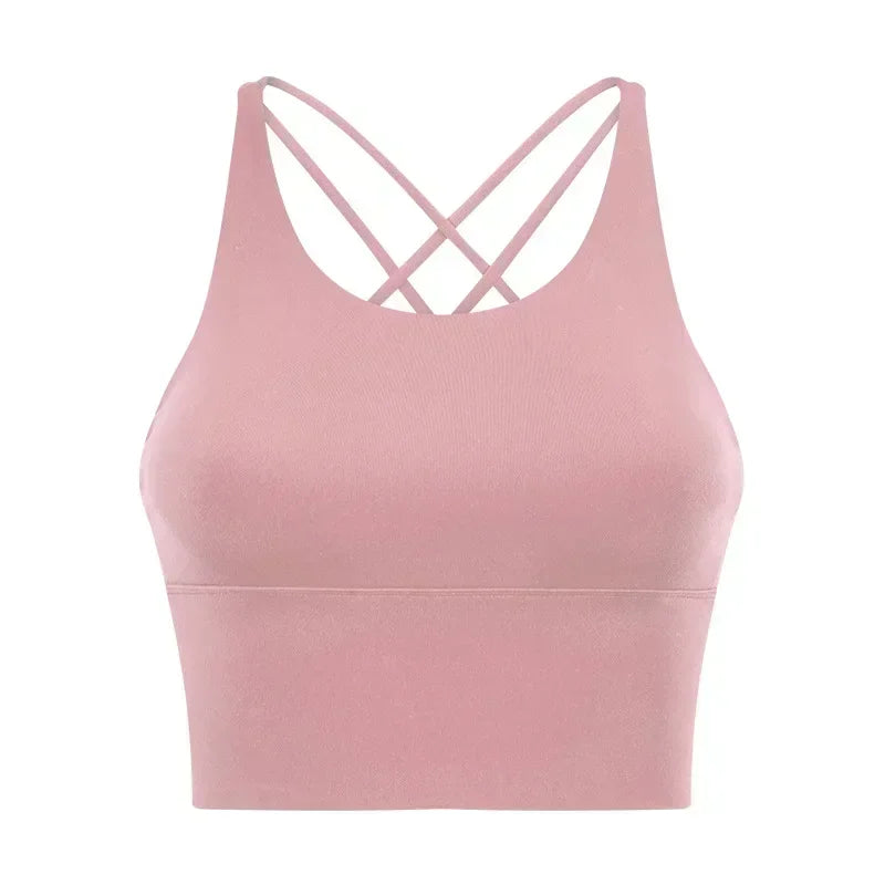 New Beauty Back Sports Bra Women's Backless Fitness Yoga Bra Thin Suspender Vest Top.