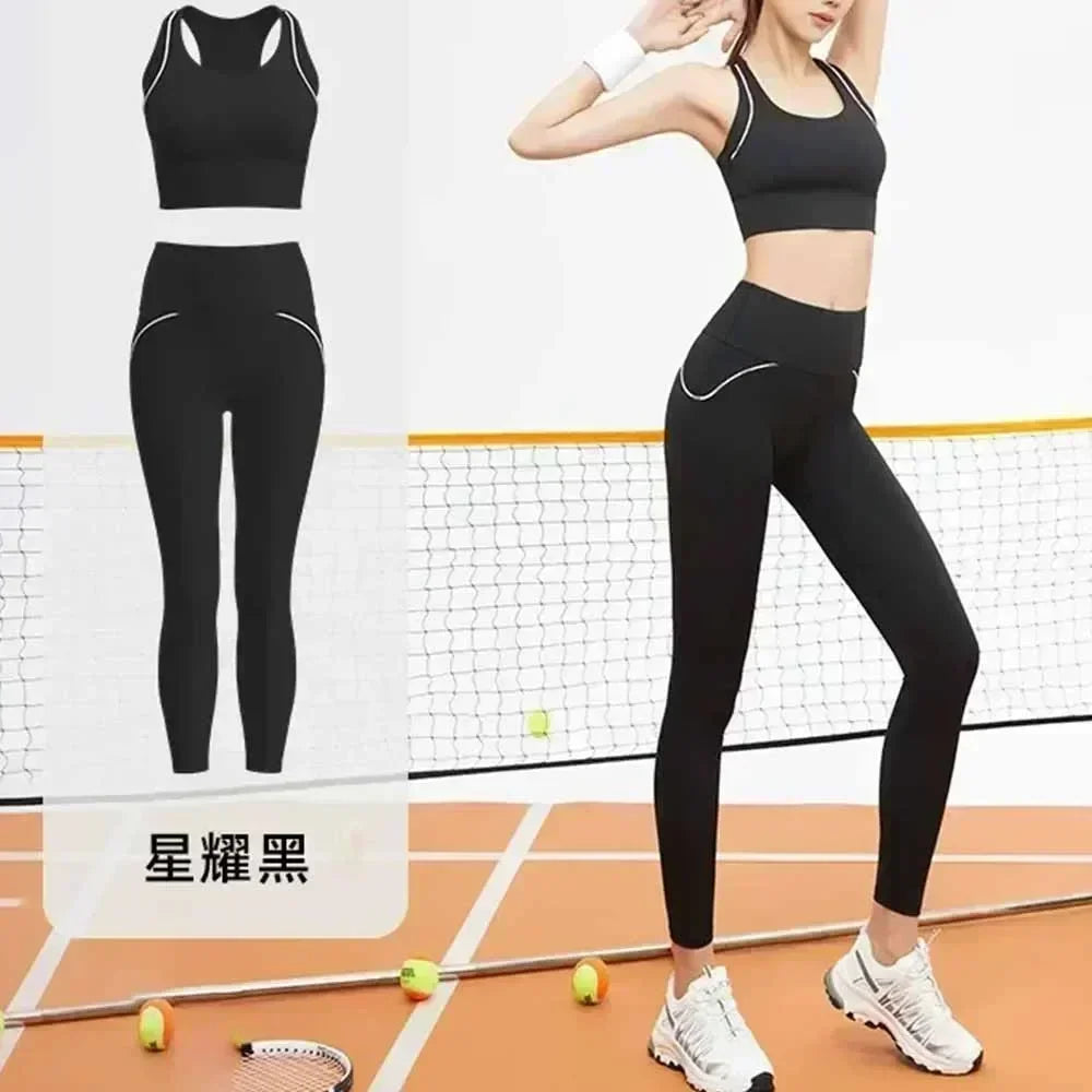 L New letter line sense yoga suit, slimming, quick-drying, high-intensity running fitness suit for women