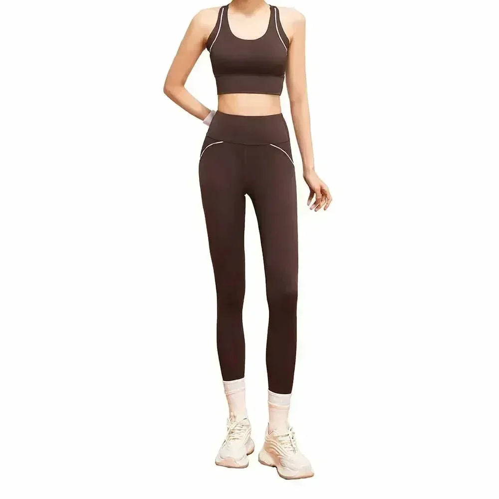 L New letter line sense yoga suit, slimming, quick-drying, high-intensity running fitness suit for women