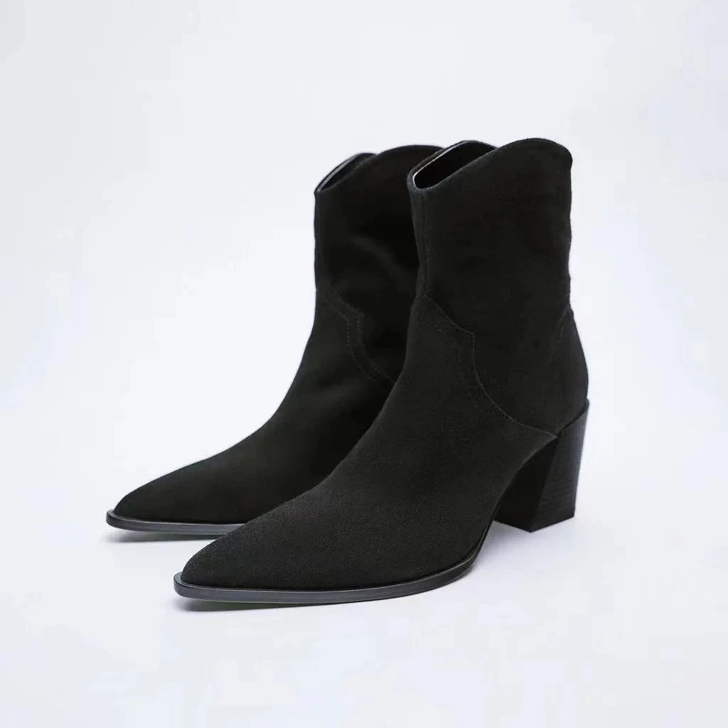 Autumn and winter women's shoes high heel ankle boots thick heel fashion short boots for women