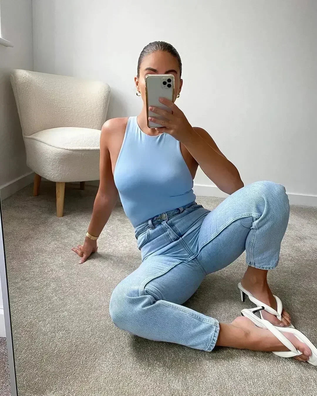 Women's Summer New Fashion Multi Color Tight Hanging Neck Bodysuit Retro Sleeveless Button up Women's Short jumpsuit Mujer