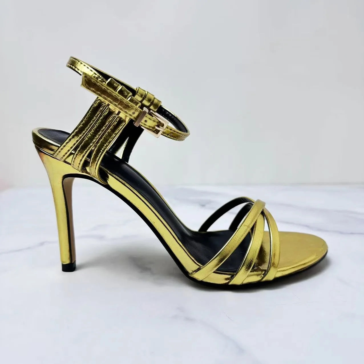 Women's 2024 New Summer High-heeled Shoes Sexy Open Toe Thin Heel Temperament Joker High-heeled Shoes Women. 