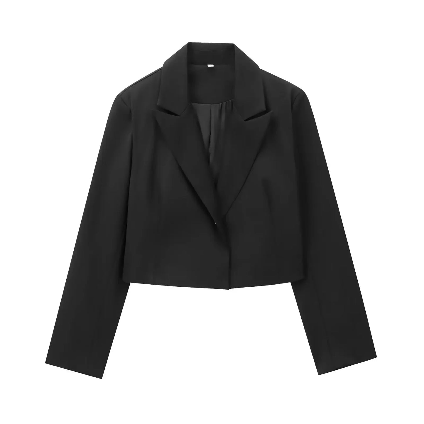 Ladies' new fashion black casual versatile short Open Blazer coat retro long sleeved women's Coat chic top+Pants Women's suit