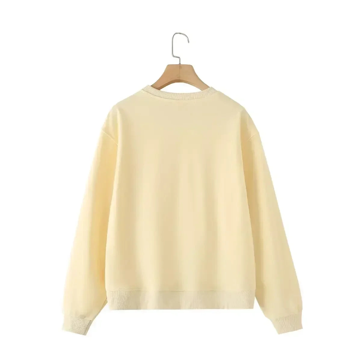 2024 Women's New Fashion Loose Basic Style O Neck Versatile Fleece Sweatshirts Vintage Long Sleeve Women's Pulleys Chic Tops