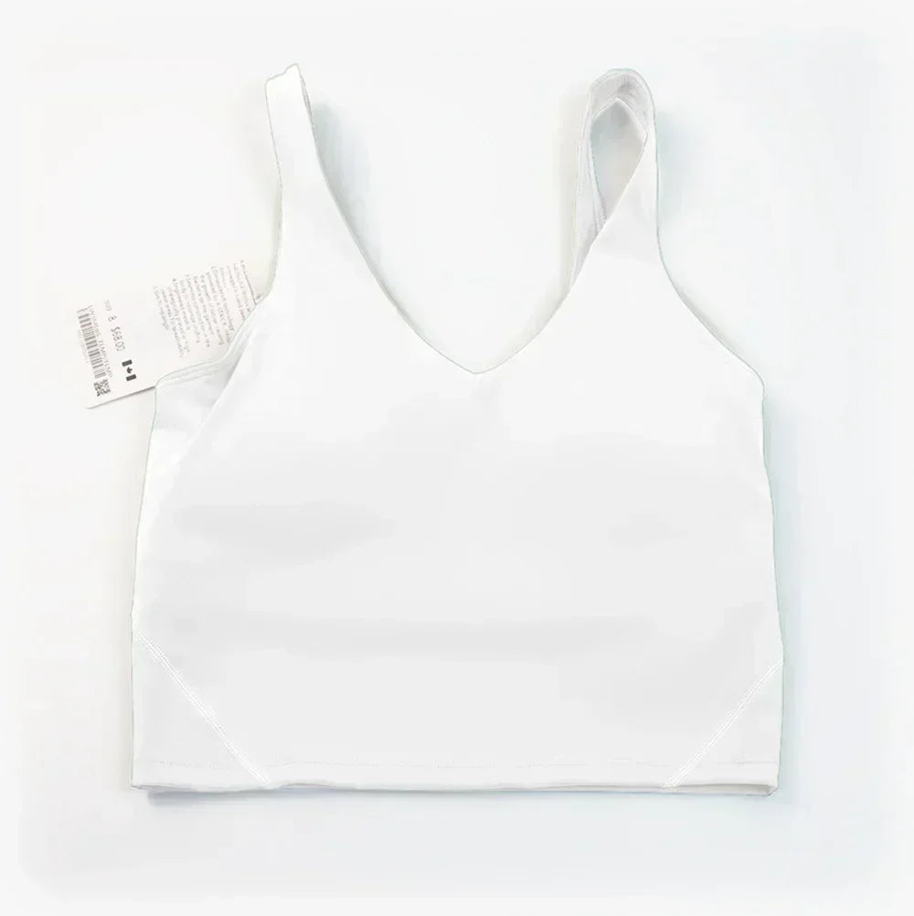 L Yoga Vest ספורט לנשים חזייה בצורת U חזיית יופי גב כושר ריצה עם בטנה עם גביע חזה. 