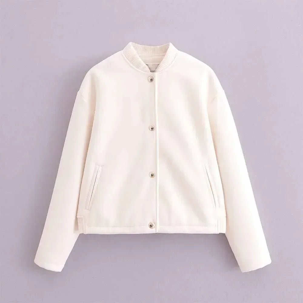 Women's new Fashion gold button decoration casual soft texture flying Jacket Coat retro long sleeved pocket Female Coat chic top 