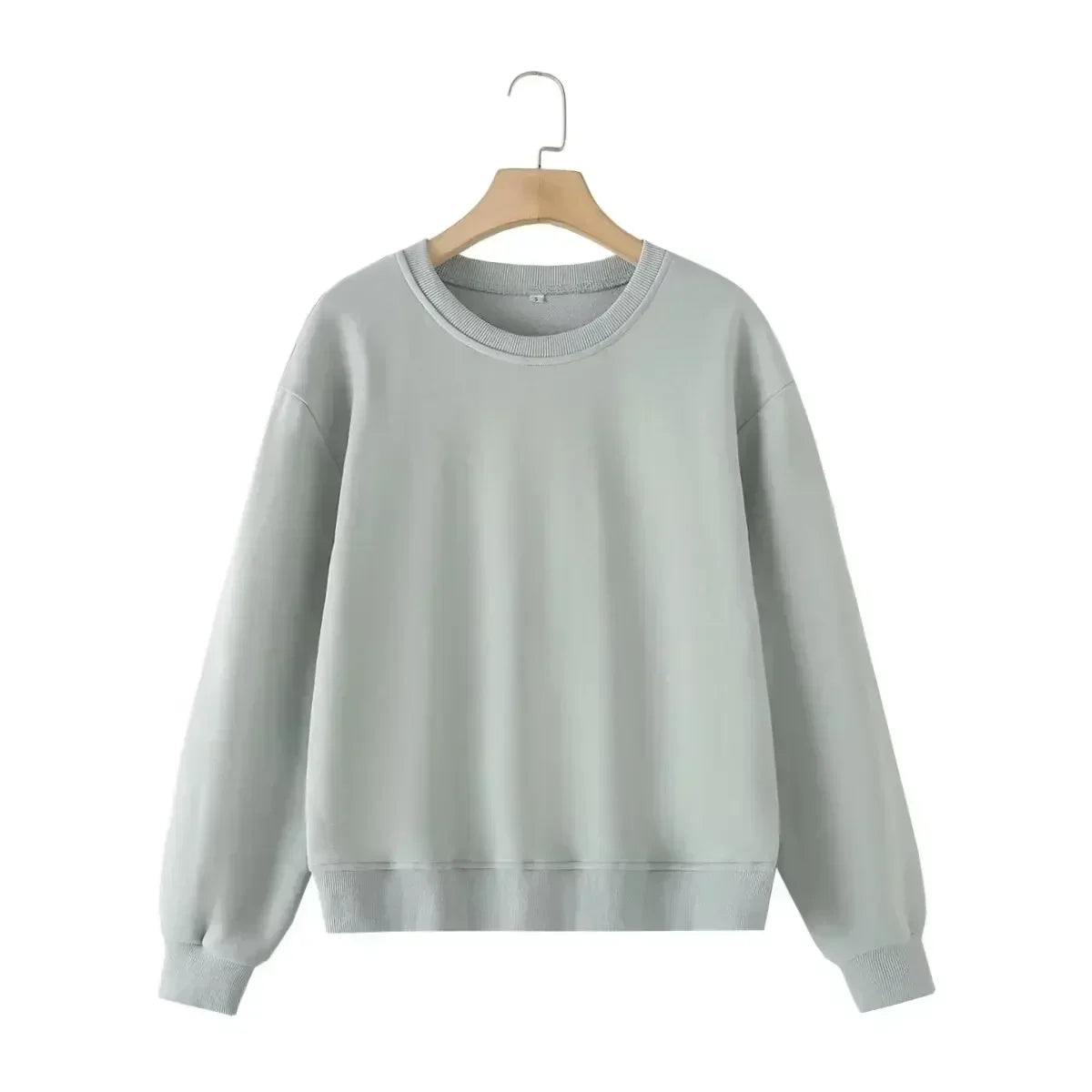 2024 Women's New Fashion Loose Basic Style O Neck Versatile Fleece Sweatshirts Vintage Long Sleeve Women's Pulleys Chic Tops