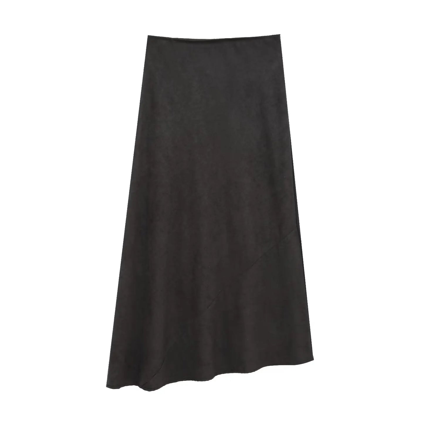 Women's new Chic fashion multi-color slim casual satin texture asymmetric MIDI skirt retro elastic waist women's skirt Mujer 