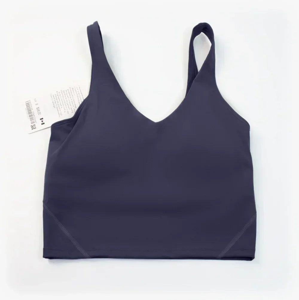 L Yoga Vest ספורט לנשים חזייה בצורת U חזיית יופי גב כושר ריצה עם בטנה עם גביע חזה. 