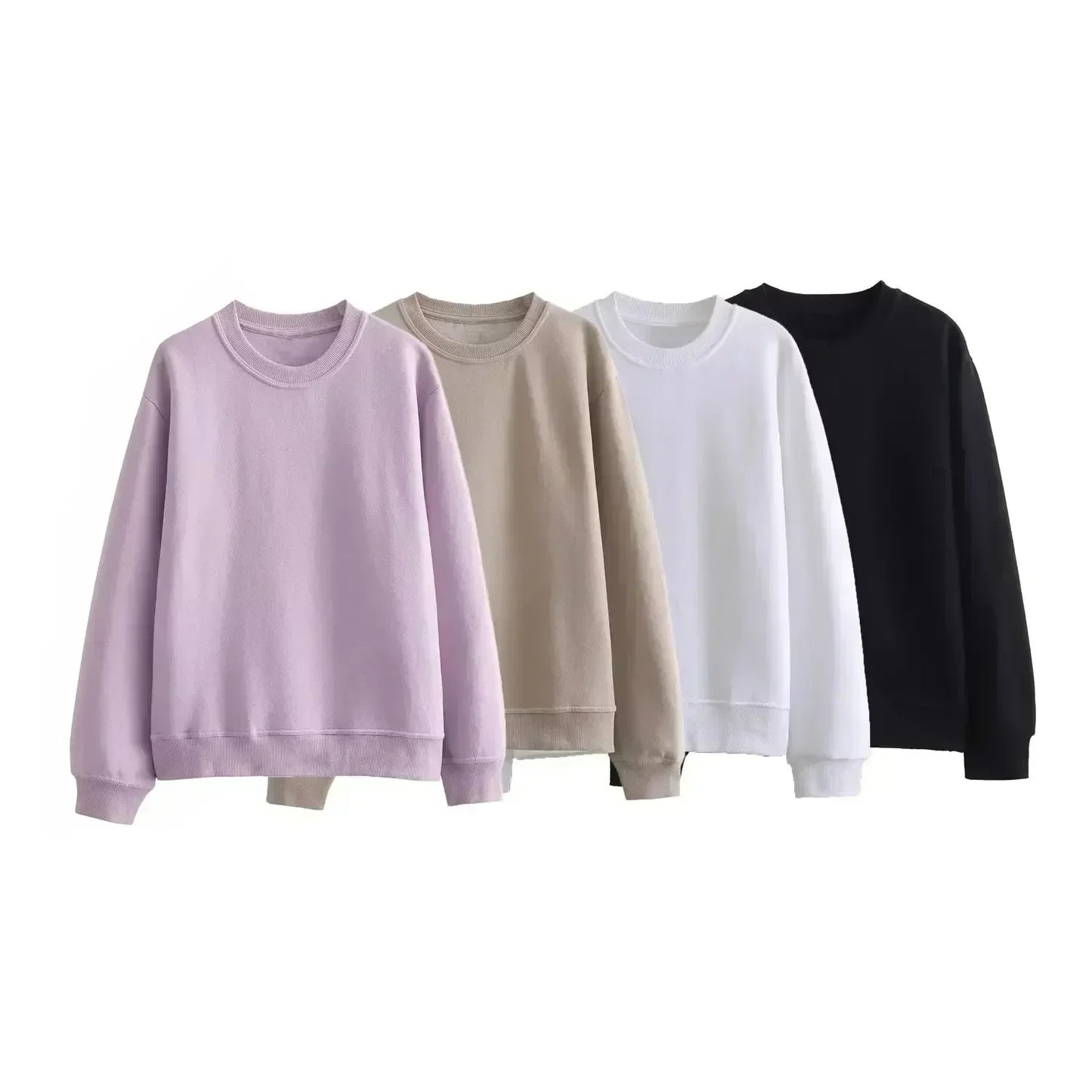 Women 2023 Autumn New Fashion Basic Solid casual Knitted Sweatshirts Vintage O Neck Long Sleeve Female Pullovers Chic Tops