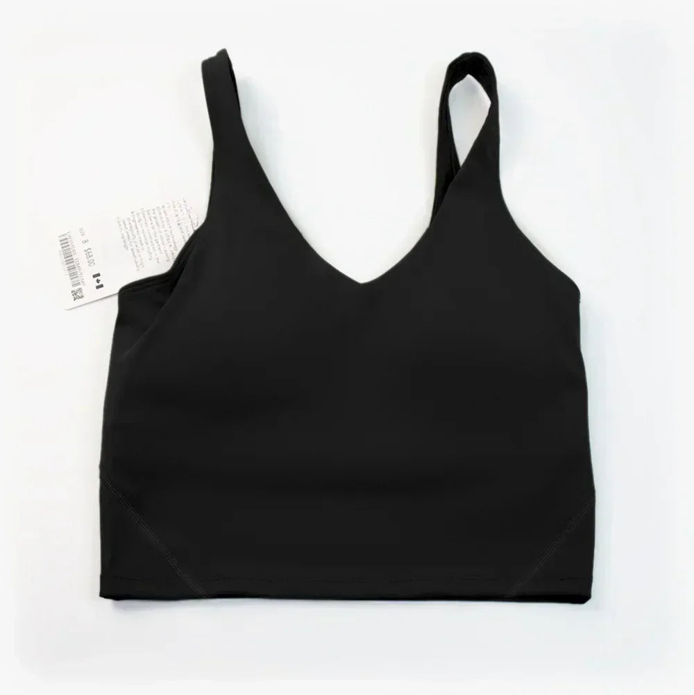 L Yoga Vest ספורט לנשים חזייה בצורת U חזיית יופי גב כושר ריצה עם בטנה עם גביע חזה. 