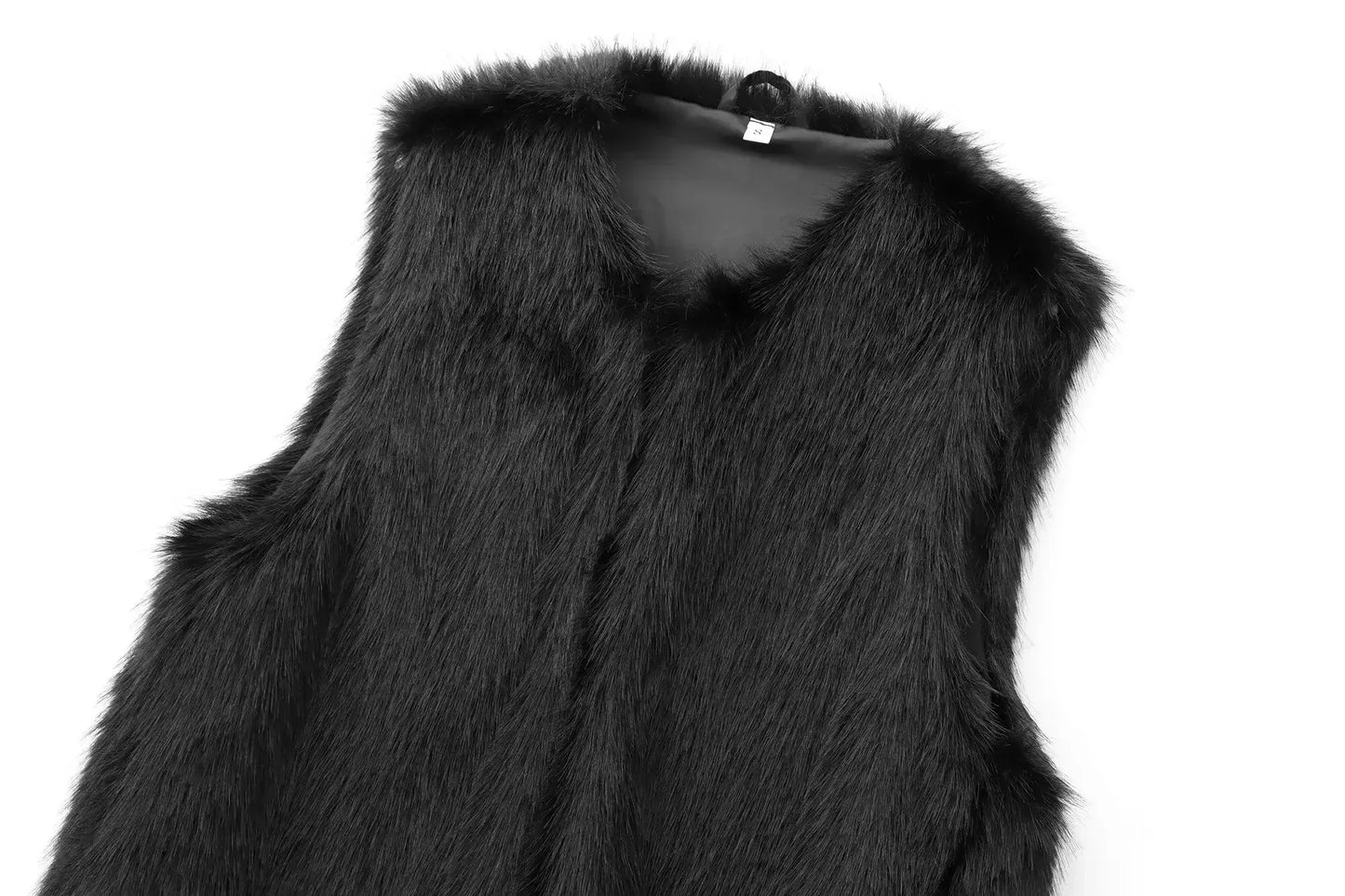 Women's New Fashion Artificial Fur Effect Casual Single Breasted Vest Coat Retro Sleeveless Side Pocket Women's Vest Chic Top 