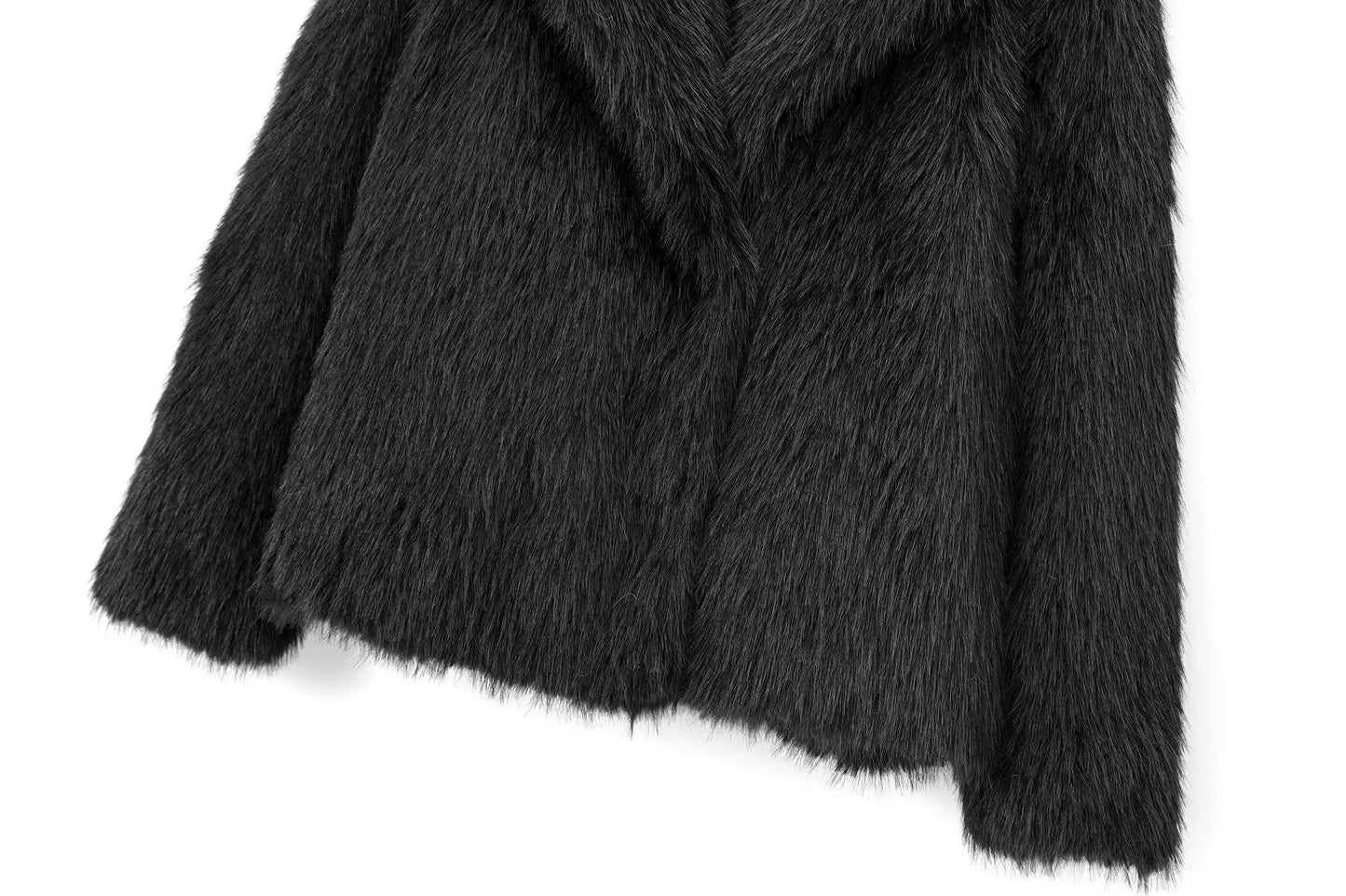 Women's new fashion faux fur effect loose Side pocket warm Lapel fleece coat retro long sleeved button up women's coat chic top 