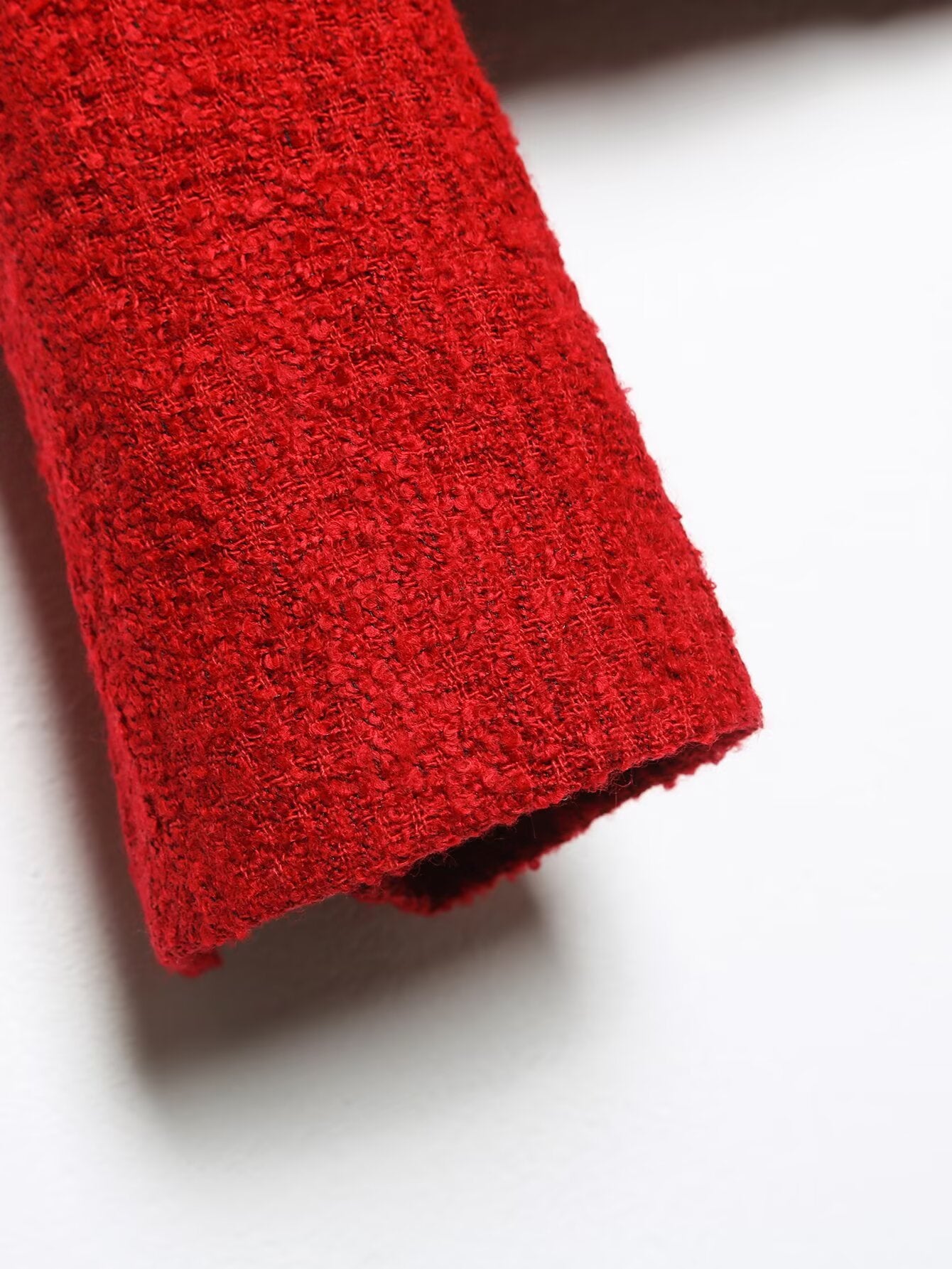 suit Women's 2 pieces short O Neck textured Blazer Coat +Skirt