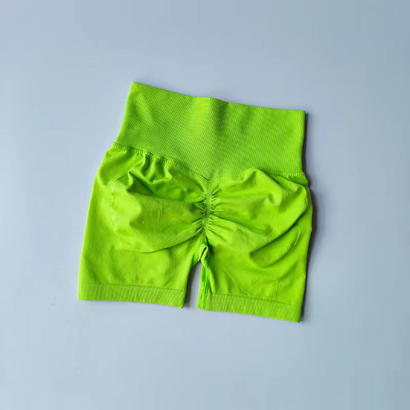 Women's new casual high waist hip running training quick-drying running training shorts.