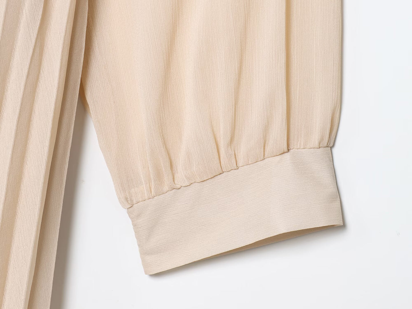 Women's New Fashion With Belt Long Sleeve Pleated Midi Dress