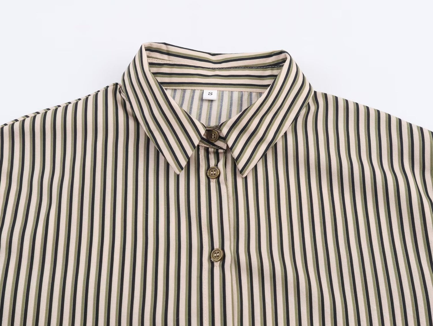 Women's new fashion loose Lapel striped button up shirt