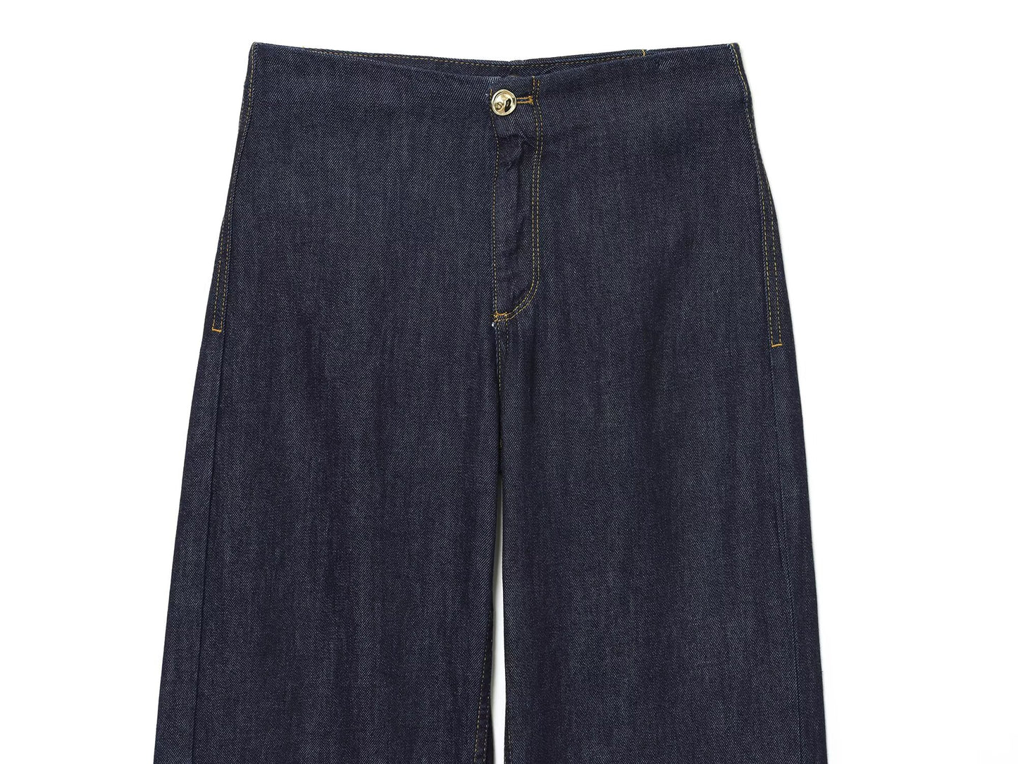 Women's new fashion loose high waisted wide leg jeans+Cowboy top