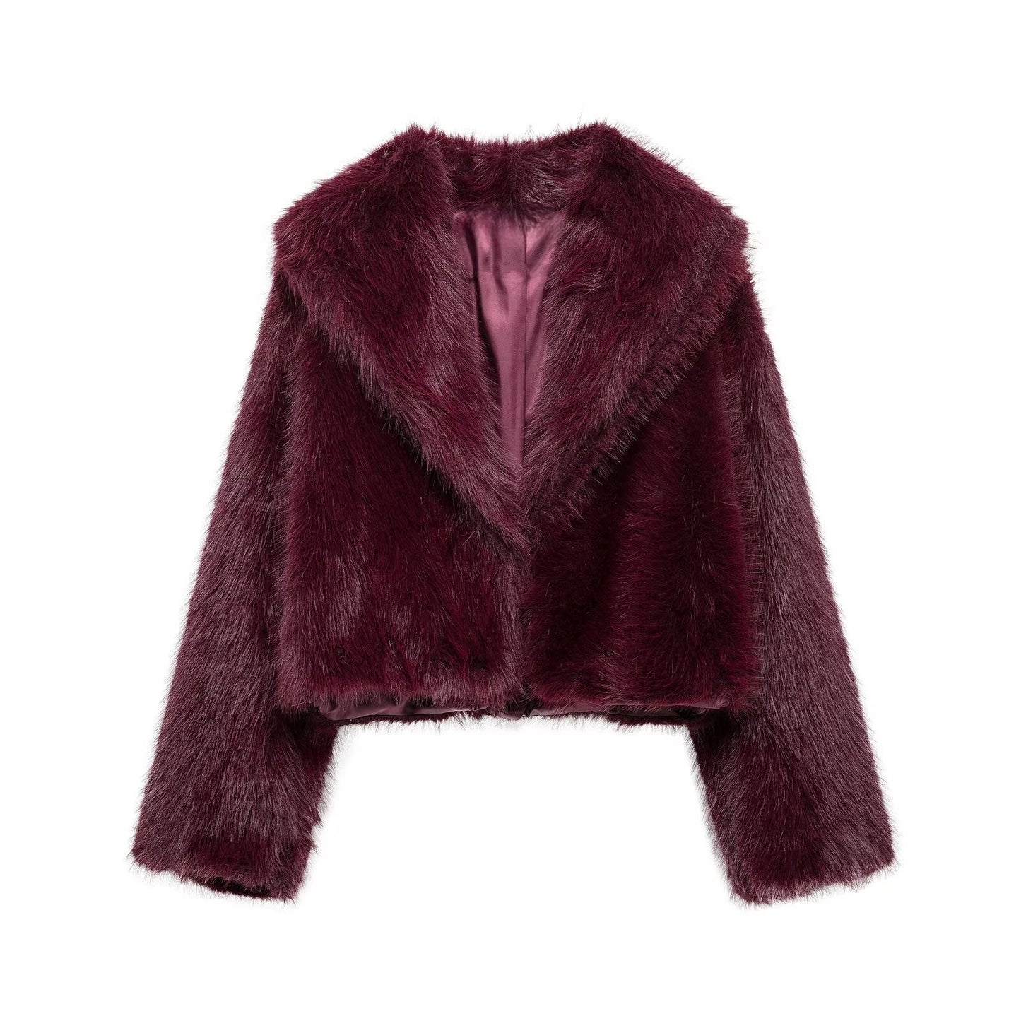 Women's fashion short imitation fur coat