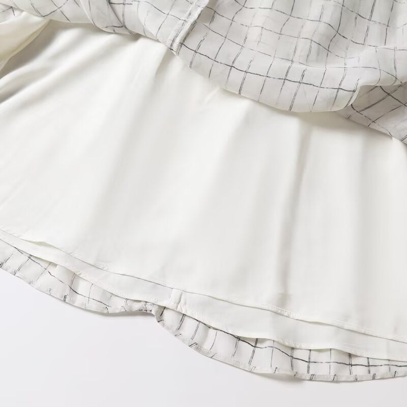 Women's summer fashion vacation style Plaid suspender MIDI dress
