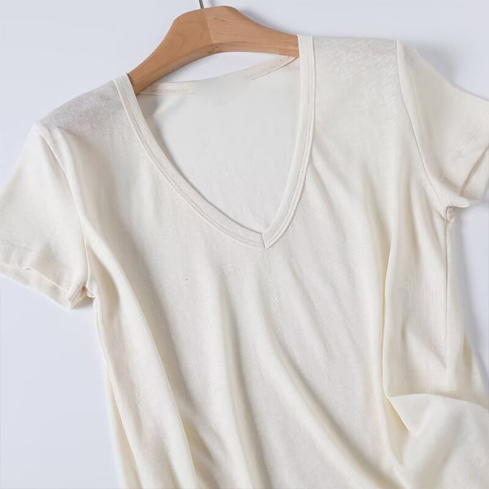 Women's Summer Fashion Casual V-neck Short sleeved T-shirt