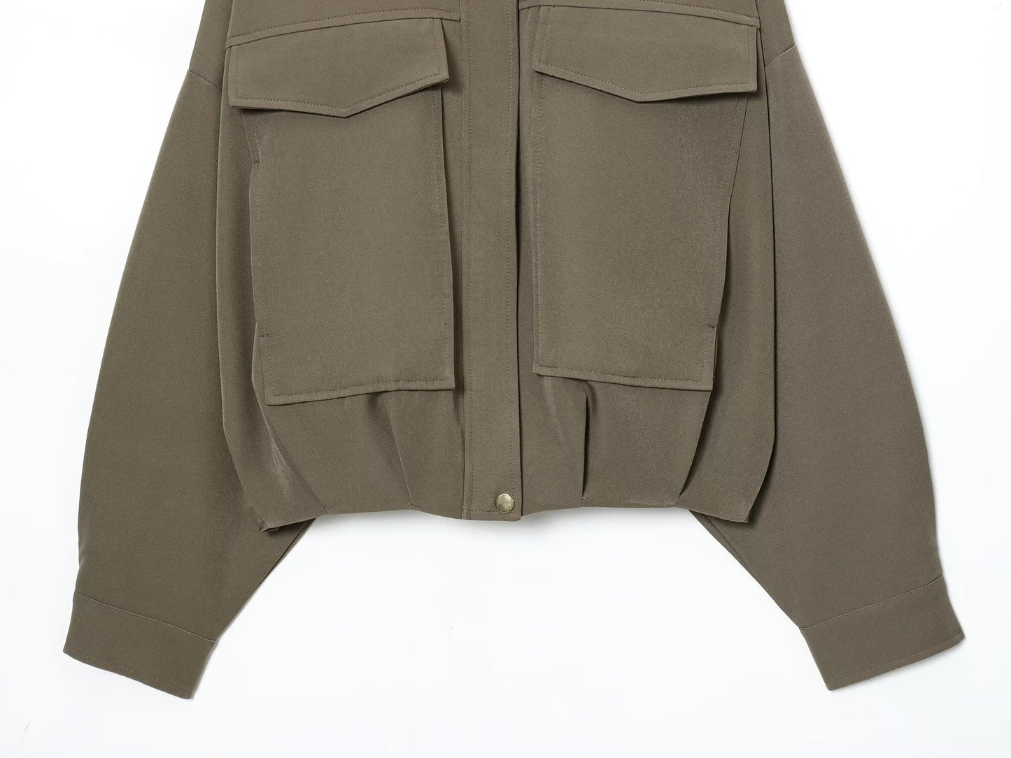 Women's new pleated hem loose pilot jacket Coat