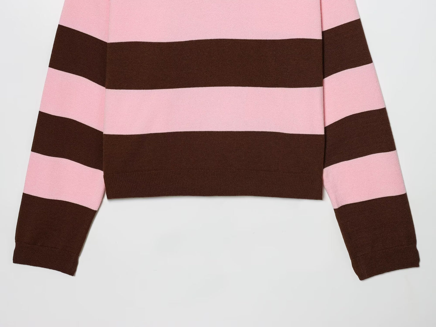 Women's soft texture striped knitted polo shirt