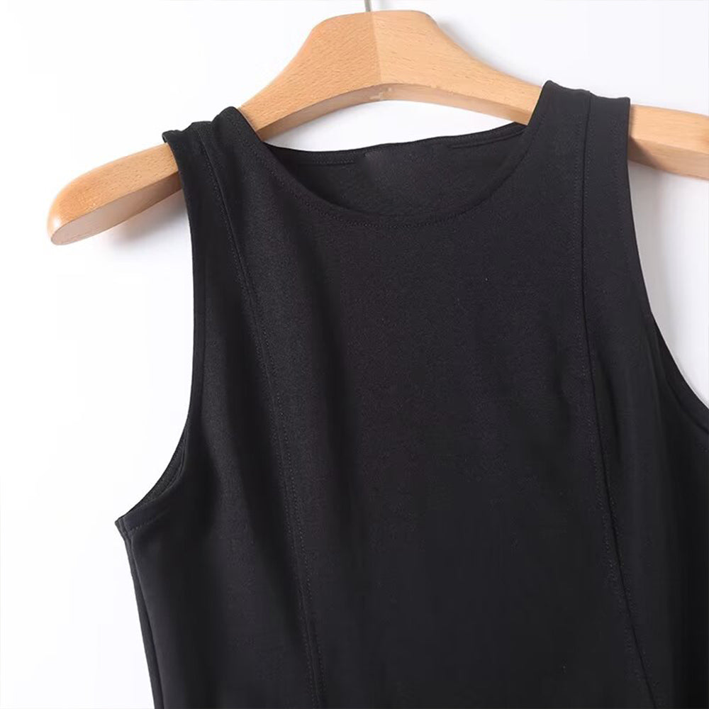 Women's new fashion waist cinched vest style sleeveless top