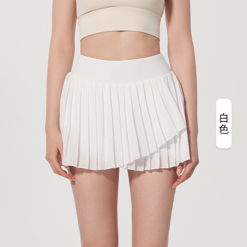 Women's new pleated high waist slim fitness yoga skirt