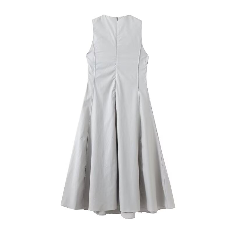 Women's 2025 chic Fashion Wide Swing Sleeveless Midi Dress