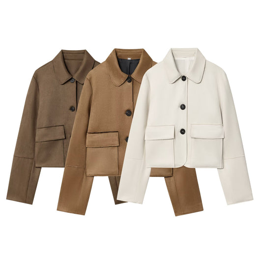 Women's 2025 new fashion anti suede effect short jacket Coat