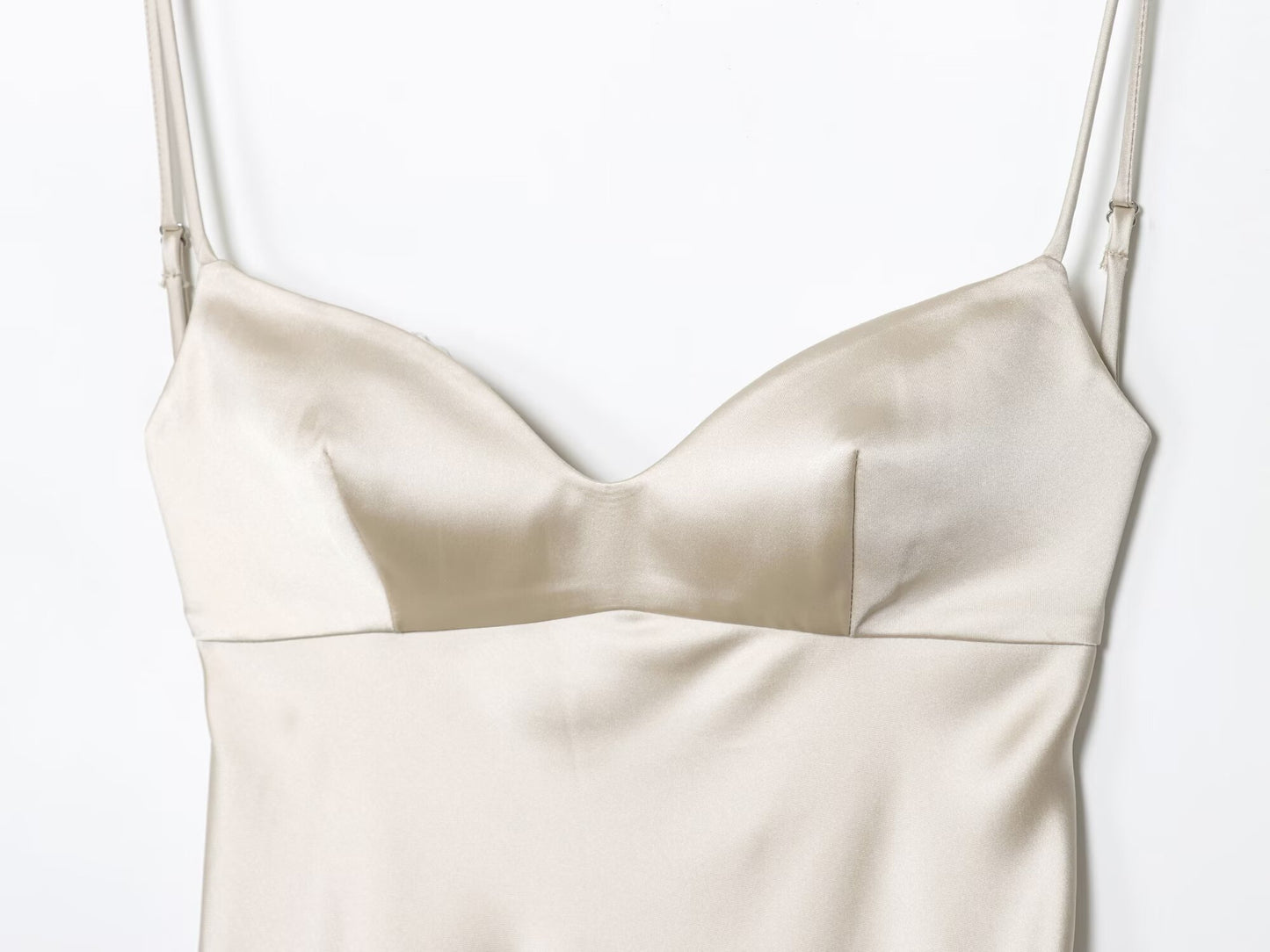 Women's Lace Satin Texture suspender Midi Dress