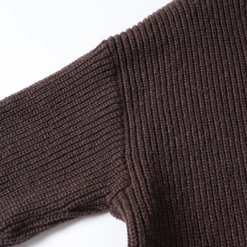 Women's new casual high neck long sleeved knitted sweater
