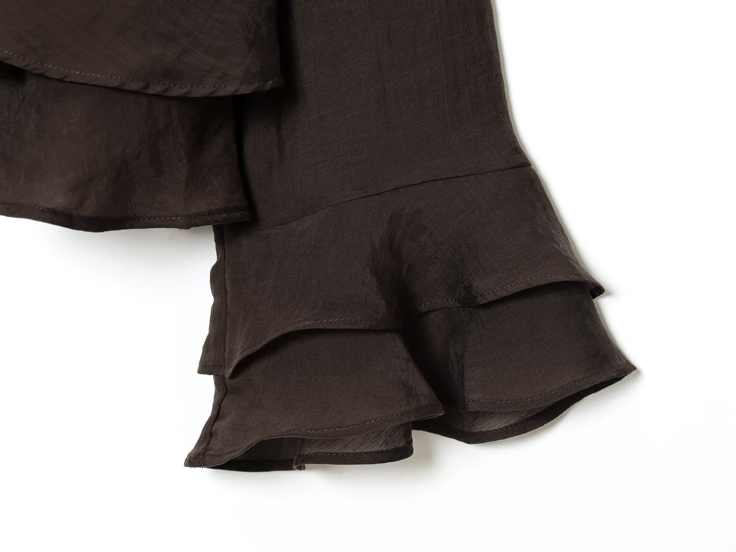 Women's new layered decoration O Neck long sleeved top