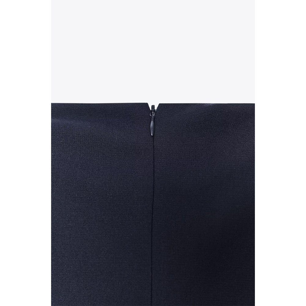 Women's with shoulder pads sleeveless pleated mini dress