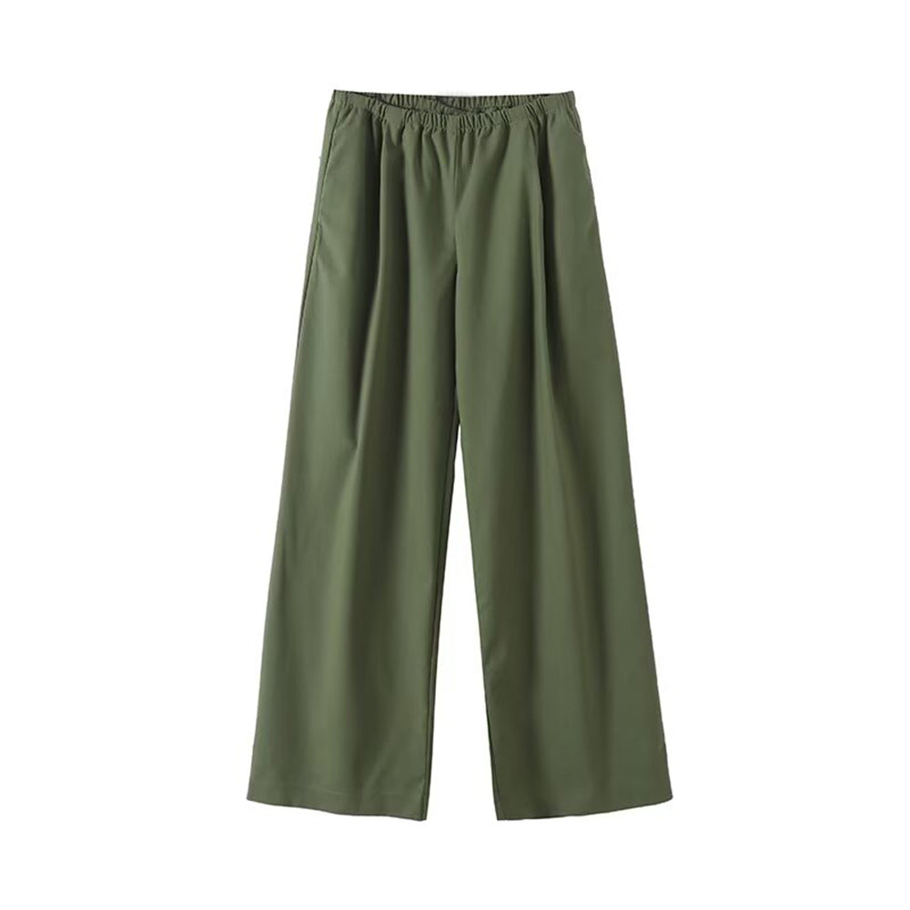 Women's new fashion sleeveless cotton linen blend hanging neck top+Pants suit