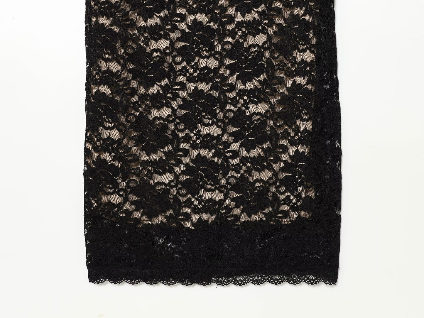 Women's slim hanging neck lace MIDI dress