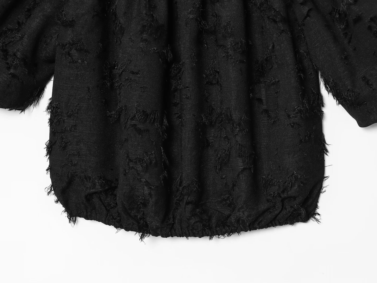 Women's new fashion fringed decoration bubble short sleeved top