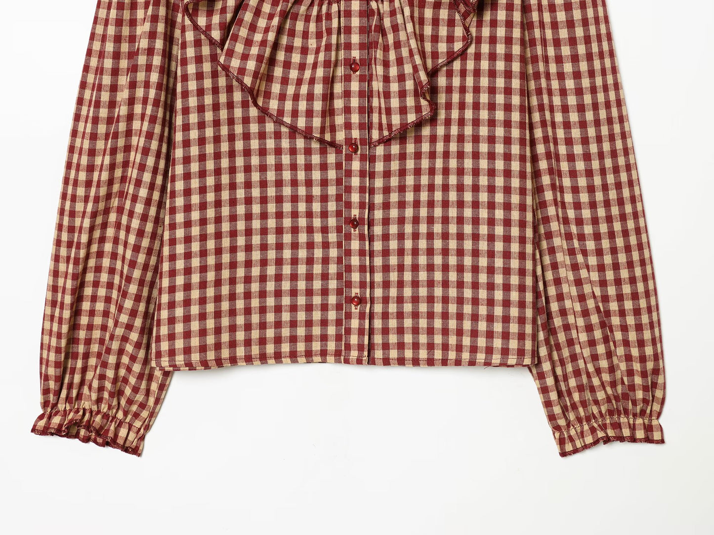 Women's layered decorative casual plaid shirt